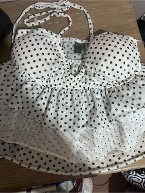 wild fable White and Black Polka Dot Halter Top